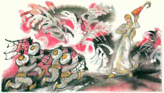 Руслан и Людмила. Людмила ими забавлялас