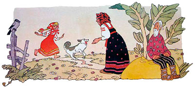 Репка. Позвала внучка Жучку