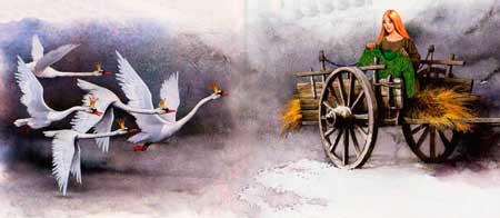 Прилетели одиннадцать белых лебедей