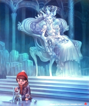 Снежная королева. Кай играет с льдинками