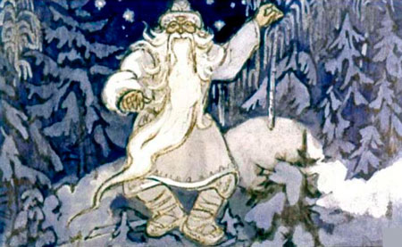 Русская народная сказка. Морозко. Скачет Морозко по ельничку
