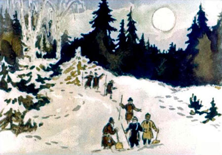 Русская народная сказка. Морозко. Долго искали, да так и не нашли.