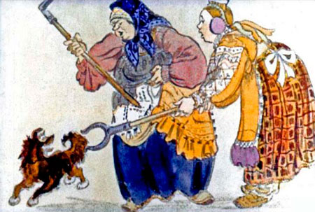 Русская народная сказка. Морозко. Старуха кочергой собачку била