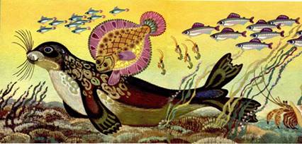 Нерпа и камбала-звездчатка. Нивхская сказка.