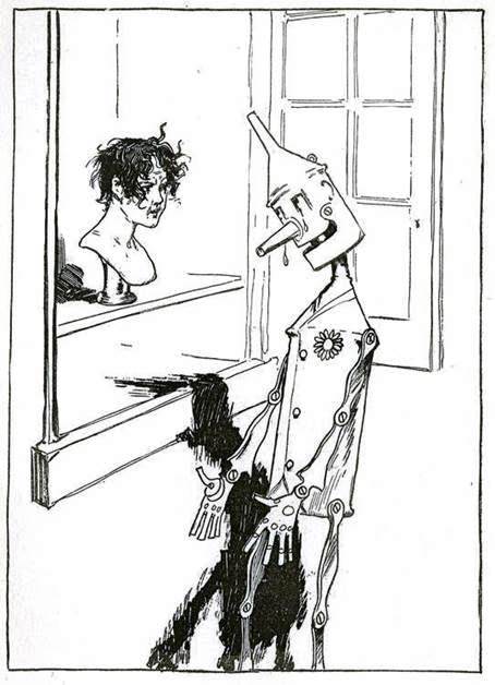 Железный Дровосек из Страны Оз. Железный Дровосек разговаривает со своей головой