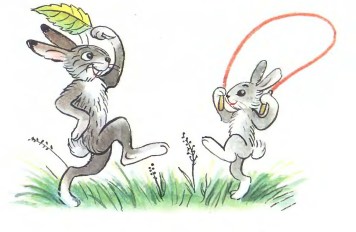 Айболит. А с ним и зайчиха-мать Тоже пошла танцевать.