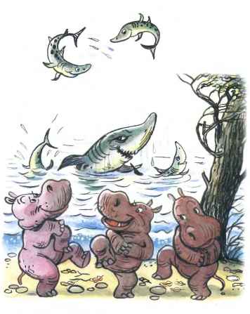 Айболит. А малютки бегемотики Ухватились за животики