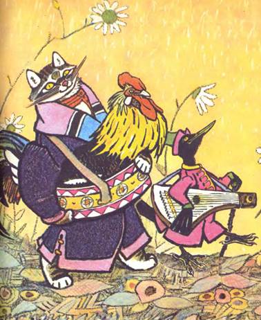 Русская народная сказка о животных. Кот, дрозд и петух