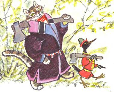 Русская народная сказка о животных. Кот, дрозд и петух