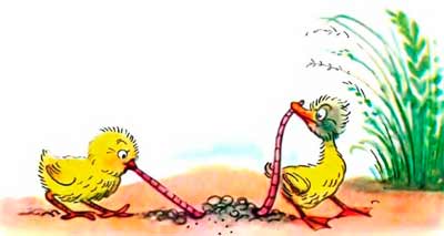 Я нашёл червяка,— сказал Утёнок