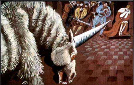 Гримм. Храбрый портной. Единорог захрипел, глаза кровью налились