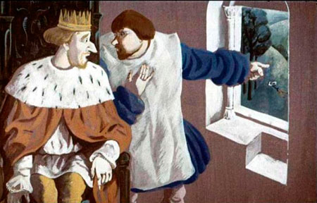 Гримм. Храбрый портной. Лежит у ворот твоего дворца силач.