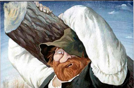 Гримм. Храбрый портной. я сейчас дерево на землю сброшу, устал я очень!