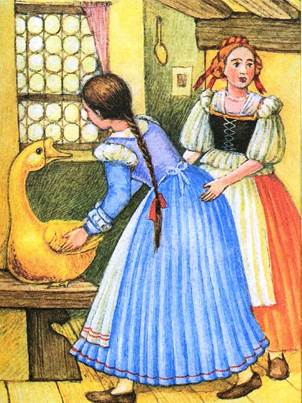 Сказка братьев Гримм. Золотой гусь