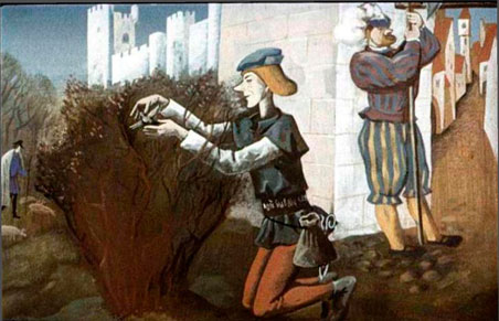 Гримм. Храбрый портной. Поймал Ганс птицу, запихнул в сумку