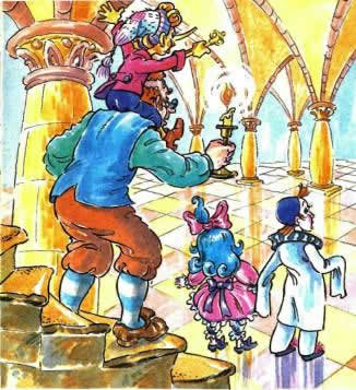 Золотой ключик или приключения Буратино. Круглая комната из желтоватого мрамора