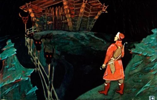 Дальше лягушка послала Андрея по тропинке одного.