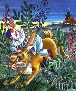 Золотой ключик или приключения Буратино. Пьеро на зайце