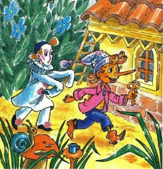 Золотой ключик или приключения Буратино. Буратино и Пьеро побежали к Мальвине