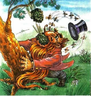 Золотой ключик или приключения Буратино. Карабас Барабас тряхнул сильнее, и тяжелая шишка полетела вниз