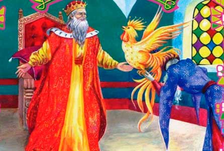 Сказка о золотом петушке. Вот мудрец перед Дадоном Стал и вынул из мешка