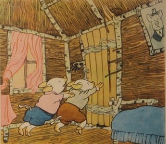 Три поросенка. Братья скорее захлопнули дверь