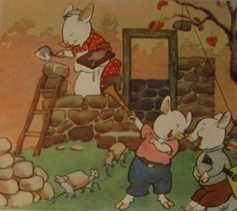 Три поросенка. Уложил на стену еще один камень