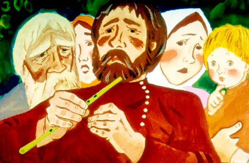 Дудочку в руки взял, дудочка уж сама поет-приговаривает 