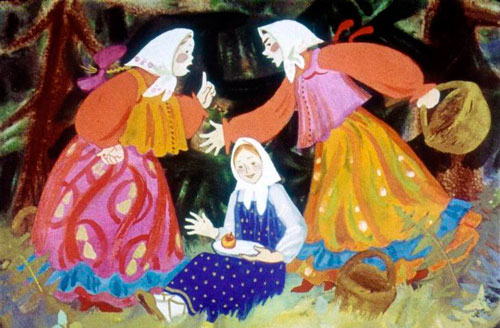 Вынула Маша блюдечко.