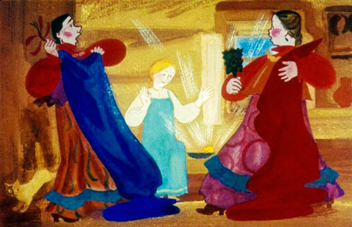 Вдруг раздался звон серебряный. 