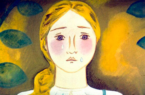 Стоит девушка, как весенний цвет 