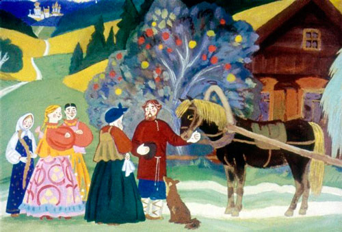 Обещает дочерям гостинцев купить. 