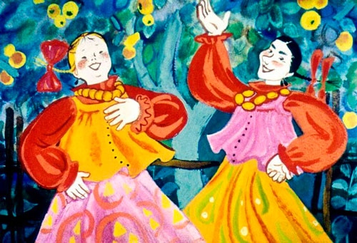 Засмеялись сестры, за бока ухватились. 