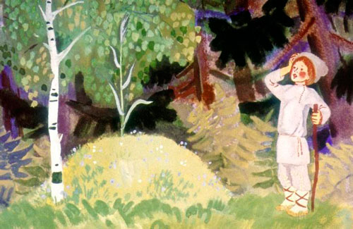 В ту пору, в то времечко искал пастушок в лесу овечку 