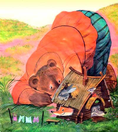 Теремок. Медведь и полез в теремок