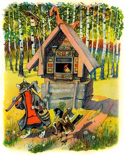 Петушок — золотой гребешок. Кот и дрозд пошли в лес