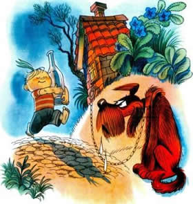 Приключения ЧиполлиноГЛАВА 4: О том, как Чиполлино одурачил пса Мастино, которому очень хотелось пить