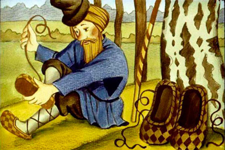 Русская народная сказка. Чудесные лапоточки