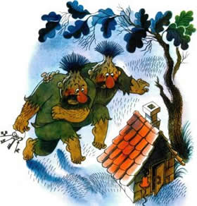 Приключения ЧиполлиноГЛАВА 5: Кум Черника вешает над дверью колокольчики для воров