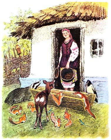 Украинская сказка. Старикова дочка и старухина дочка