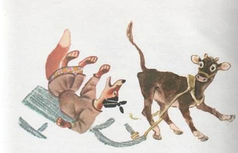 Украинская сказка. Пирожок, бычок, лиса и волк.