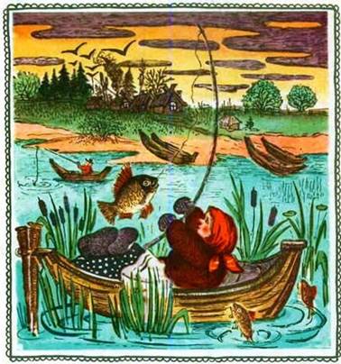 Бабушка Ненила рыбу ловила