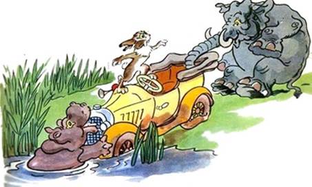 Два толстяка и заяц. Басни Михалкова