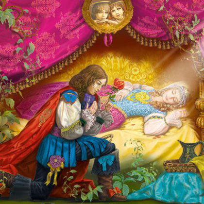 На постели покоилась прекрасная юная принцесса