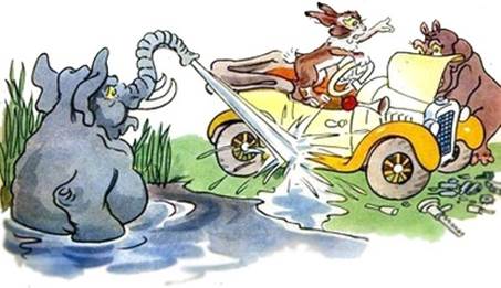 Два толстяка и заяц. Басни Михалкова