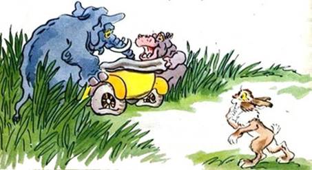 Два толстяка и заяц. Басни Михалкова