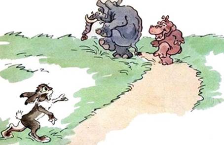 Два толстяка и заяц. Басни Михалкова