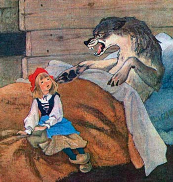 Красная шапочка. Чтобы скорее съесть тебя! – прорычал Волк