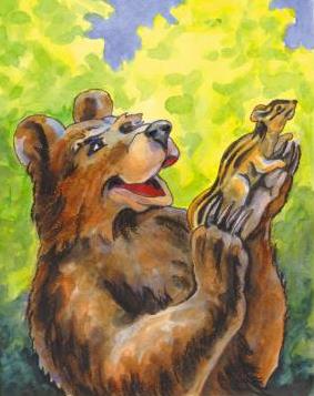 Медведь и бурундук.