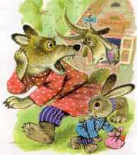 Коза и заяц. Встреча с волком